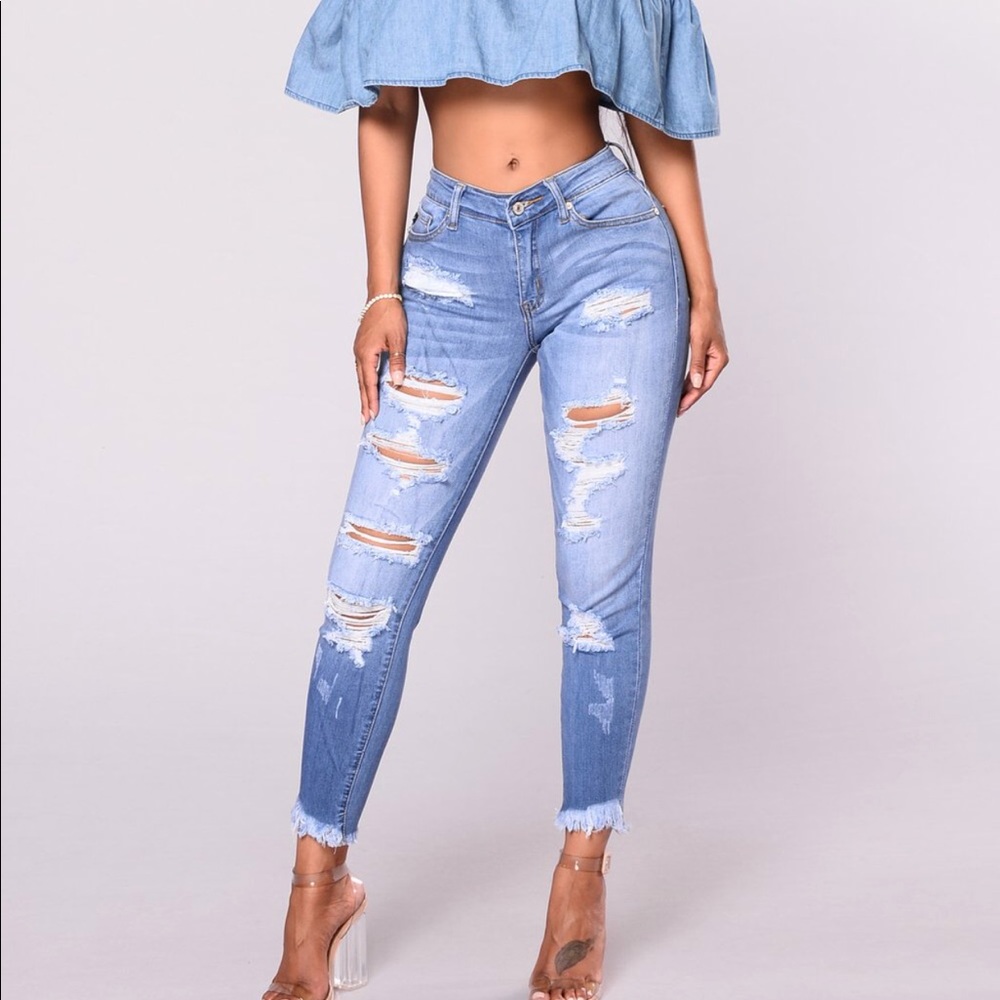 Distressed jeans